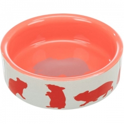 Trixie MISKA CERAMICZNA DLA CHOMIKA Z MOTYWEM (80 ml/8cm ) 60731 szary/łosoś